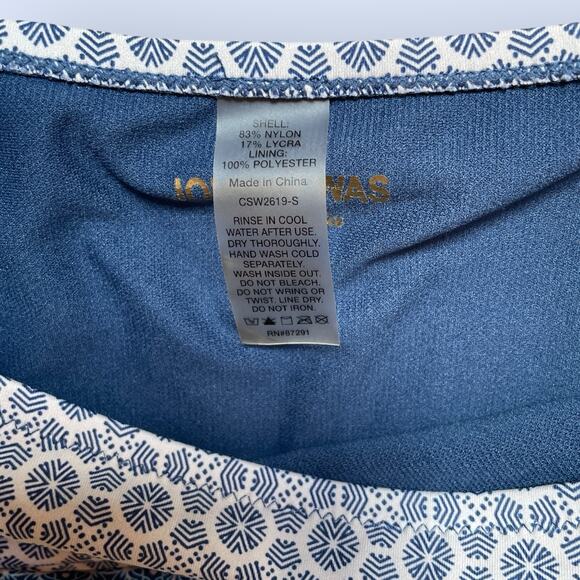 JOHNNY WAS WOMENS BAY BLUE Print HIGH WAIST BIKINI Bottoms SZ S 2 4 $120 NWOT - Picture 13 of 13